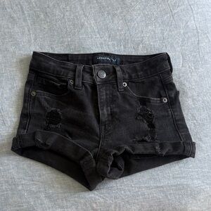 Aeropostale Women's Distressed Black Jean Shorts!